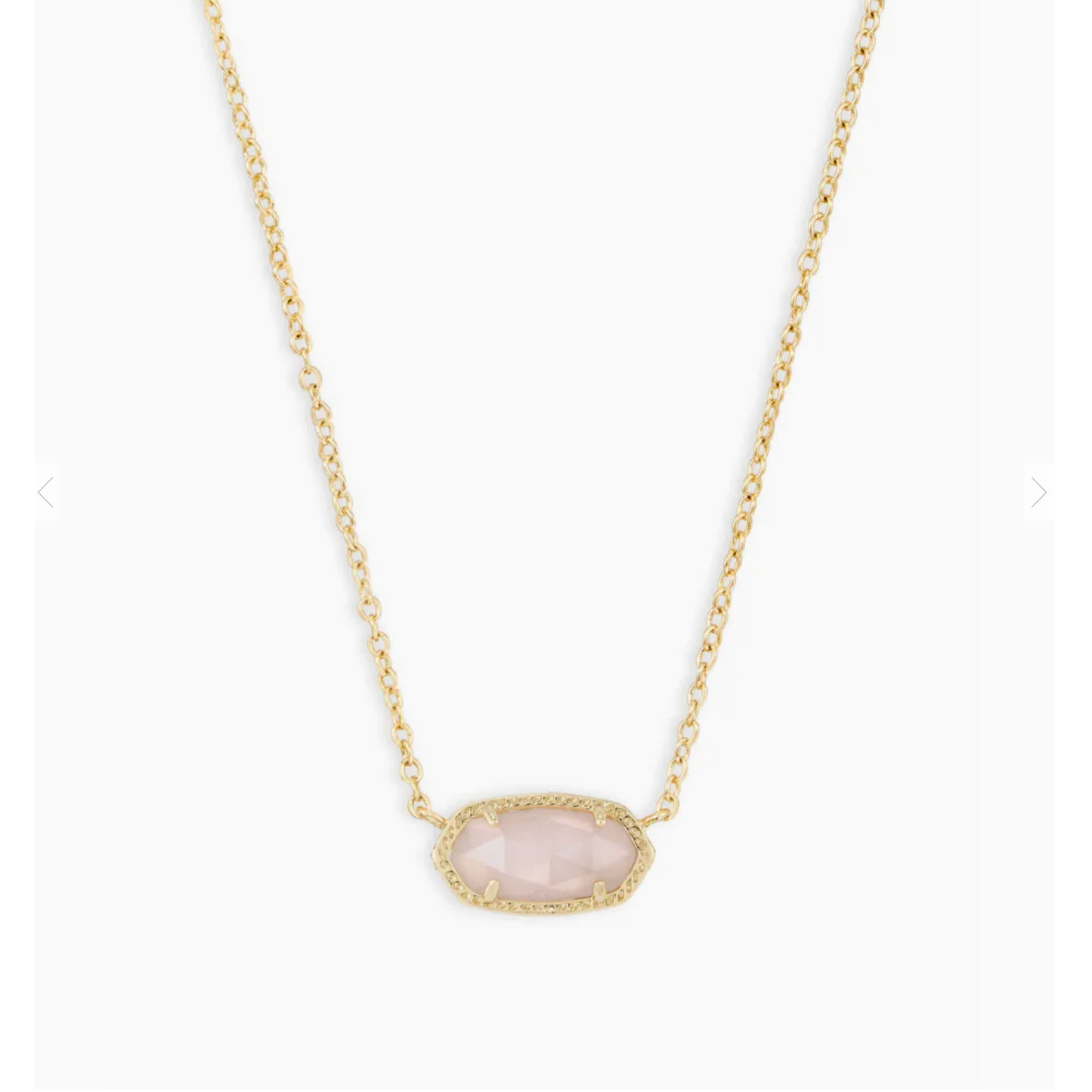 Elisa Gold Pendant Necklace In Rose Quartz