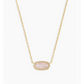 Elisa Gold Pendant Necklace In Rose Quartz