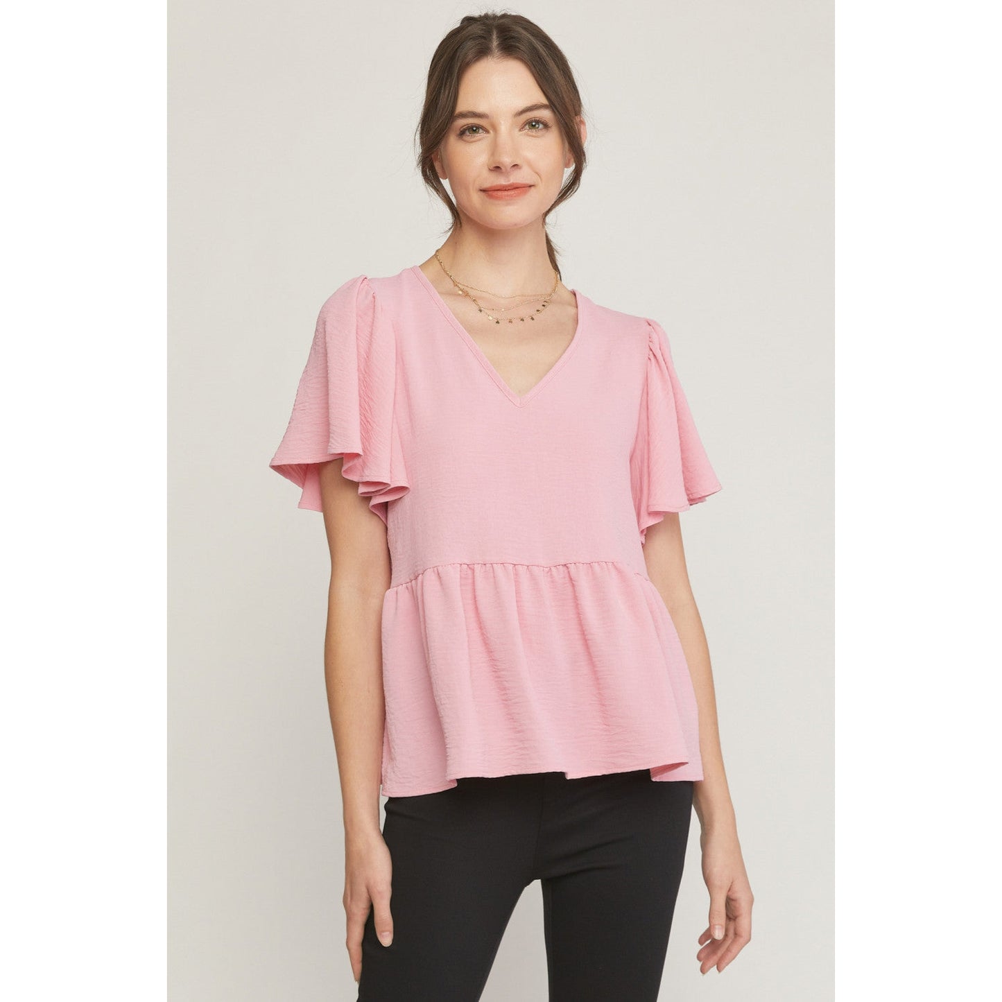 Pink Peplum Top