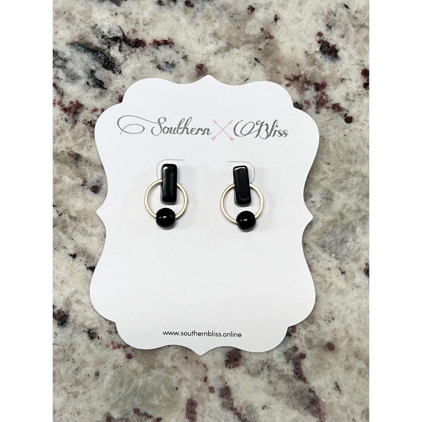 Small Black Shape Earrings