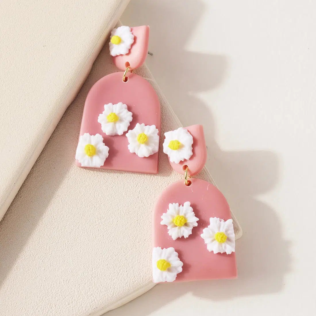 Clay Floral Dangle Earrings