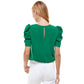 Kelly Green Puff Sleeve Top