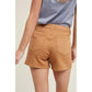 Cotton Denim Shorts in Warm Tan