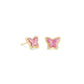 Lillia Butterfly Gold Stud Earrings In Rose Pink Kyocera Opal