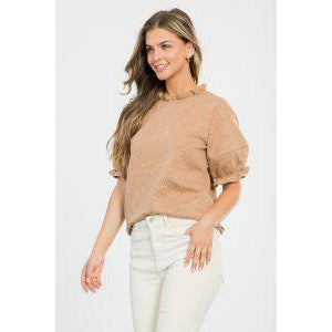 Embroidered Puff Sleeve Top